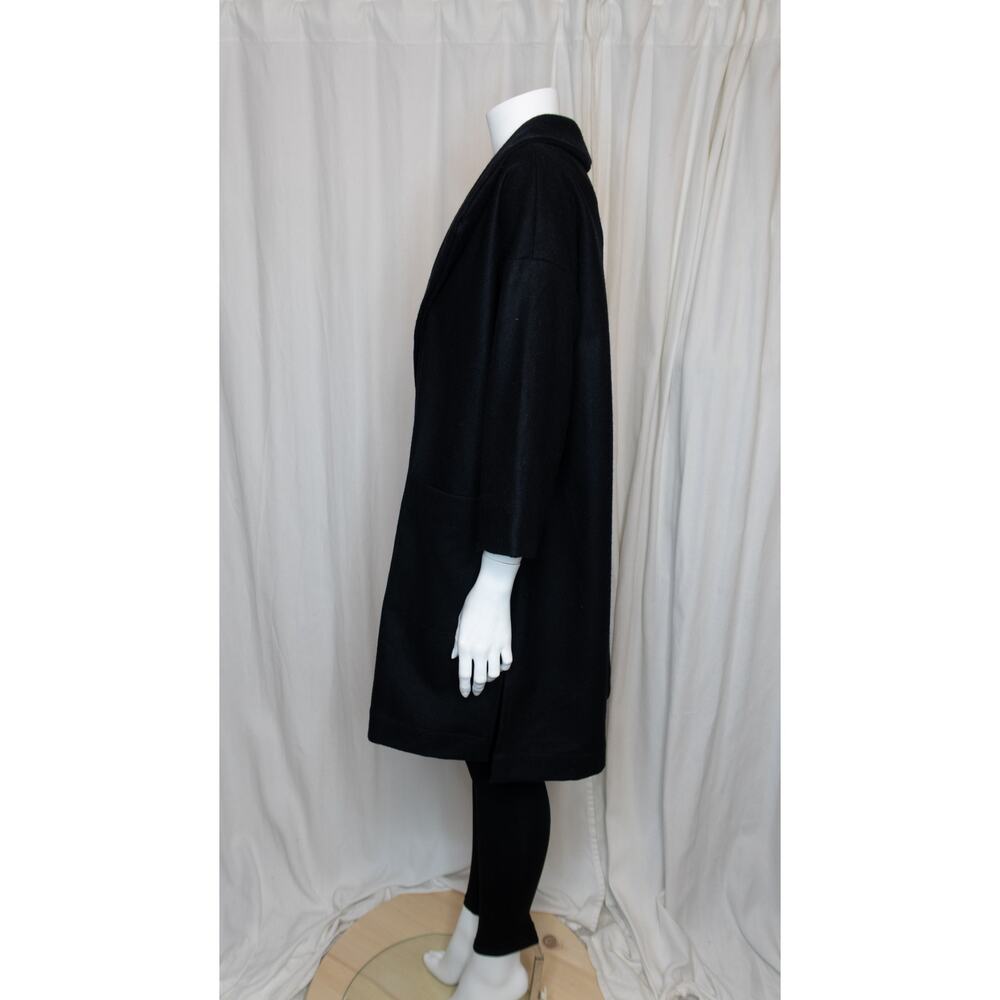 ALI GOLDEN Black Wool Kimono Oversized Coat ONE SIZE - Picture 6 of 10